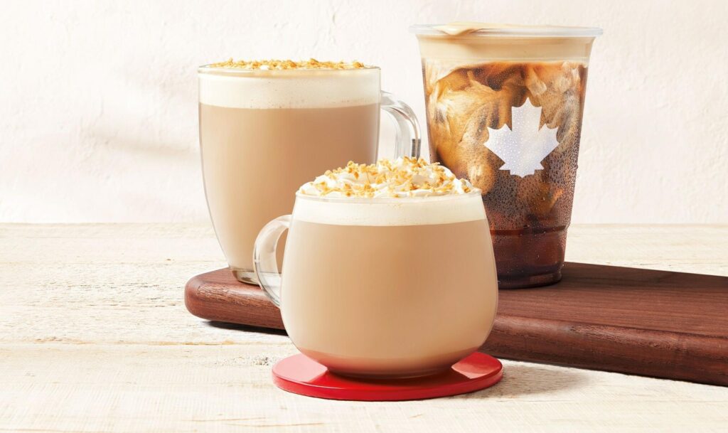 Tim Hortons 2023 New Vanilla Coconut Latte Cappuccino and Cold Brew