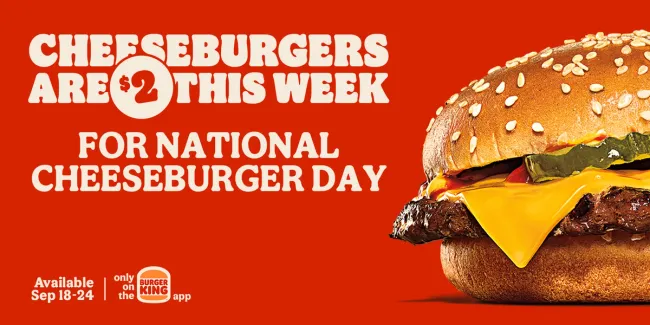 Burger King Canada 2 Dollar Cheeseburger 2023