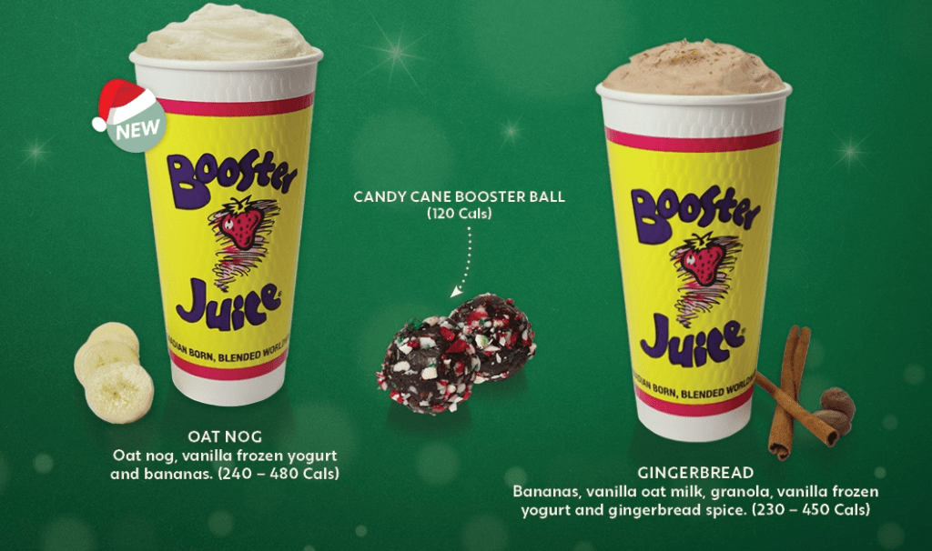 Booster Juice's New Oat Nog Smoothie and Returning Gingerbread Smoothie Winter 2023