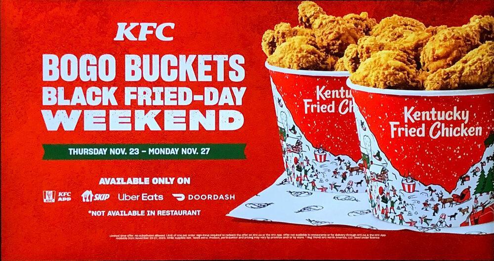 KFC Canada Buy One Get One Buckets Black Friday 2023