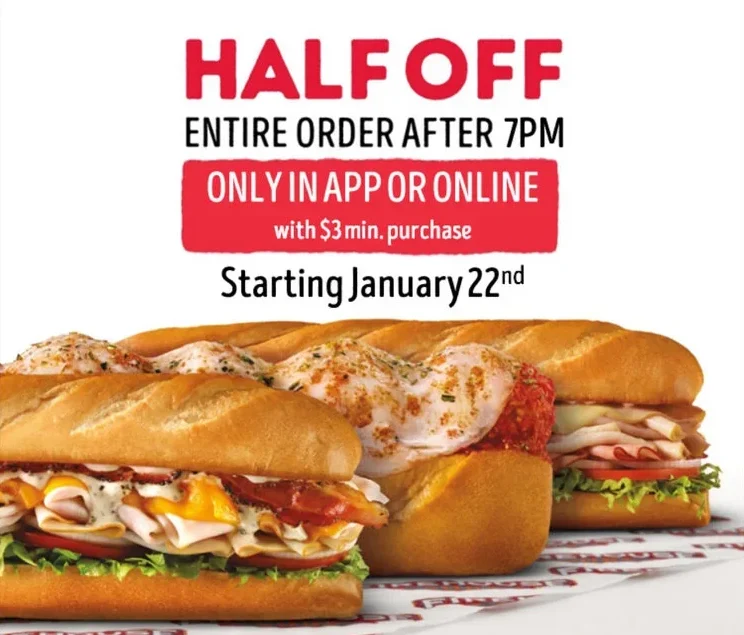 Firehouse Subs Canada Offering 50% Entire Order After 7PM