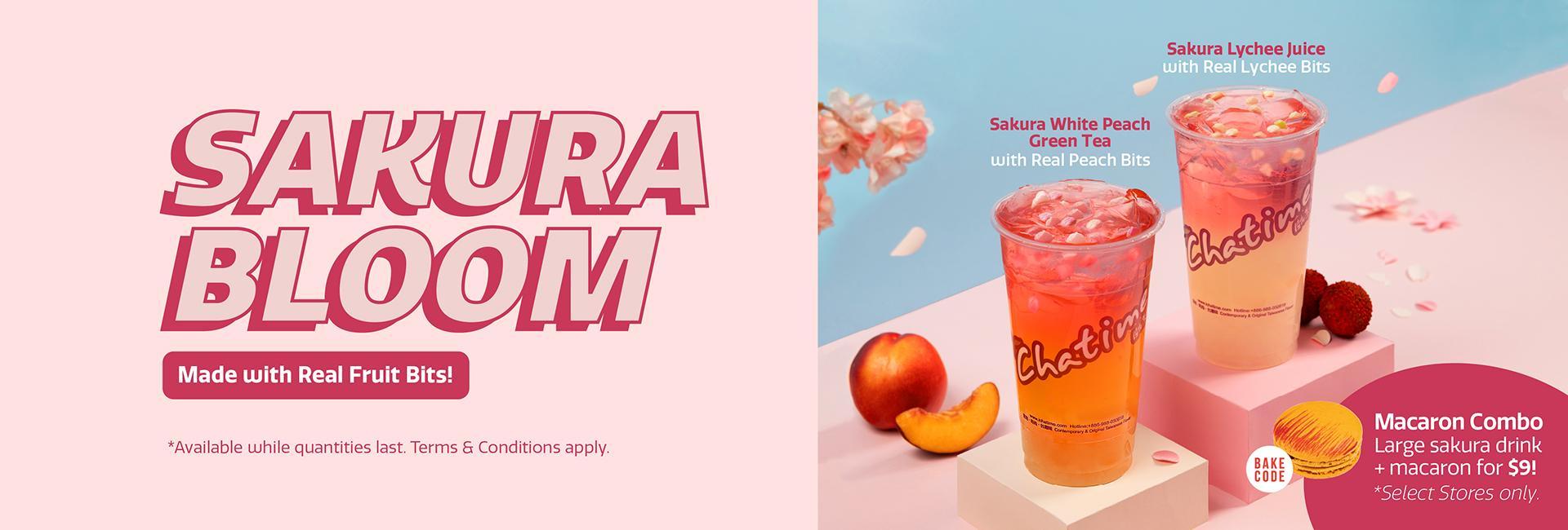 Chatime Sakura White Peach and Sakura Lychee Drinks 2024