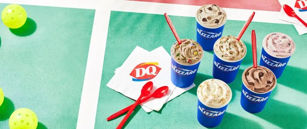 Dairy Queen Canada 2024 Blizzard Menu: Peanut Butter Cookie Dough, Picnic Peach Cobbler, Cotton Candy, Smarties Cookie Collision, Rolo, and Brownie Batter