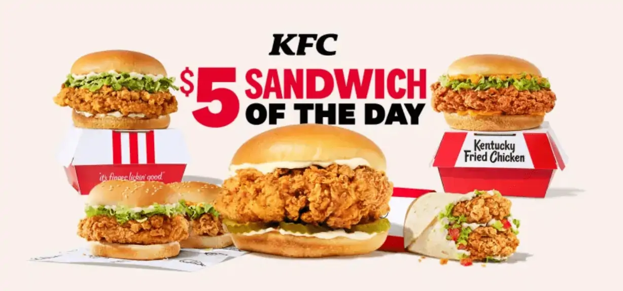 KFC Canada 5 Dollar Sandwich Of The Day 2024